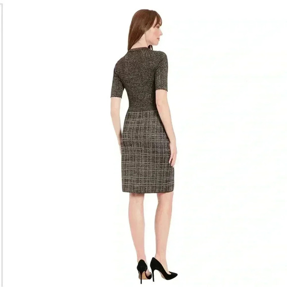 Women's London Times Elbow Sleeve Button Front Sheath Sweater Dress London Times - Picture 4 of 14